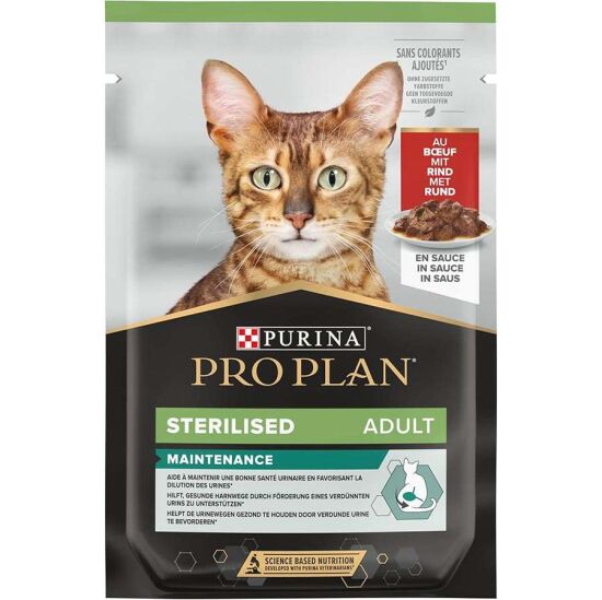 Pro Plan Pouch Sos İçinde Sığır Etli Kısırlaştırılmış Kedi Yaş Maması 85 Gr x 26 Adet - 2