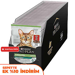 Pro Plan Pouch Sos İçinde Sığır Etli Kısırlaştırılmış Kedi Yaş Maması 85 Gr x 26 Adet - Pro Plan