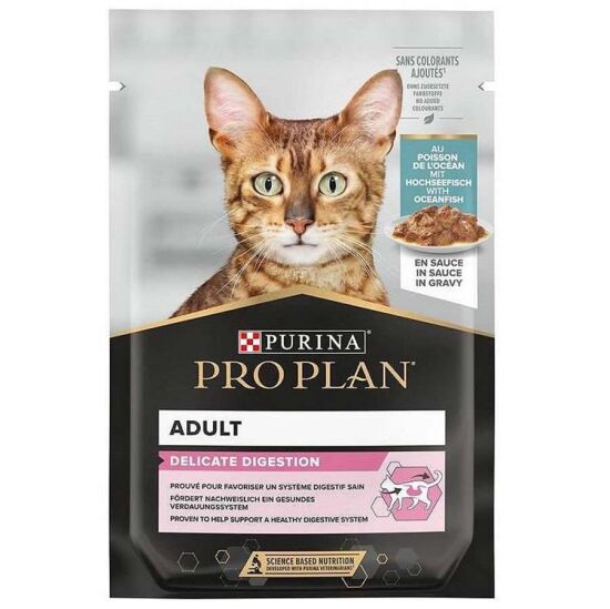 Pro Plan Pouch Delicate Sos İçinde Okyanus Balıklı Kedi Yaş Maması 85 Gr - 1