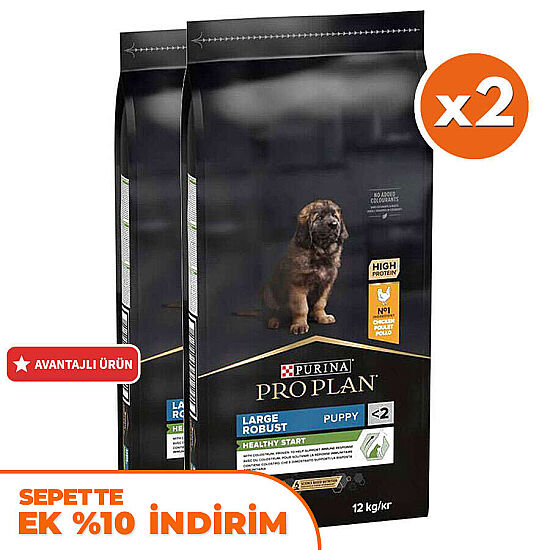 Pro Plan Puppy Large Tavuk Büyük Irk Yavru Köpek Maması 12 Kg x 2 Adet + 12 Adet Pro Plan Konserve - 2