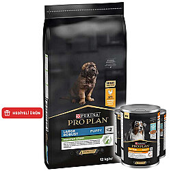Pro Plan Puppy Large Tavuk Büyük Irk Yavru Köpek Maması 12 Kg + 3 Adet Pro Plan Konserve 400 Gr - Pro Plan