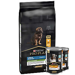 Pro Plan Puppy Large Tavuk Büyük Irk Yavru Köpek Maması 12 Kg + 2 Adet Pro Plan Konserve 400 Gr - Pro Plan