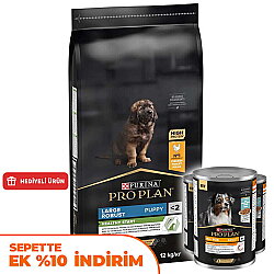 Pro Plan Puppy Large Tavuk Büyük Irk Yavru Köpek Maması 12 Kg + 3 Adet Pro Plan Konserve 400 Gr - Pro Plan