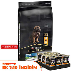 Pro Plan Puppy Large Tavuk Büyük Irk Yavru Köpek Maması 12 Kg + 12 Adet Pro Plan Konserve 400 Gr - Pro Plan