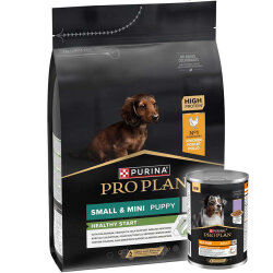 Pro Plan Puppy Tavuk Etli Küçük Irk Yavru Köpek Maması 3 Kg + Köpek Konservesi 400 Gr - Pro Plan