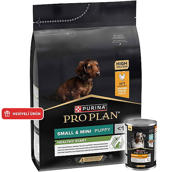 Pro Plan Puppy Tavuk Etli Küçük Irk Yavru Köpek Maması 3 Kg + Pro Plan Konserve 400 Gr - 1