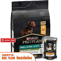 Pro Plan Puppy Tavuk Etli Küçük Irk Yavru Köpek Maması 3 Kg + Pro Plan Konserve 400 Gr - Pro Plan