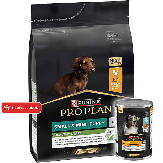 Pro Plan Puppy Tavuk Etli Küçük Irk Yavru Köpek Maması 3 Kg + Pro Plan Konserve 400 Gr - 1