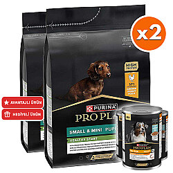 Pro Plan Puppy Tavuk Etli Küçük Irk Yavru Köpek Maması 3 Kg x 2 Adet + 3 Adet Pro Plan Konserve - Pro Plan