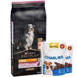Pro Plan - Pro Plan Senior Medium Large Somonlu Yaşlı Köpek Maması 14 Kg + 2 Adet Gimdog 70 Gr Köpek Ödülü
