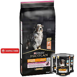 Pro Plan Senior Medium Large Somonlu Yaşlı Köpek Maması 14 Kg + 3 Adet Pro Plan Konserve 400 Gr - Pro Plan