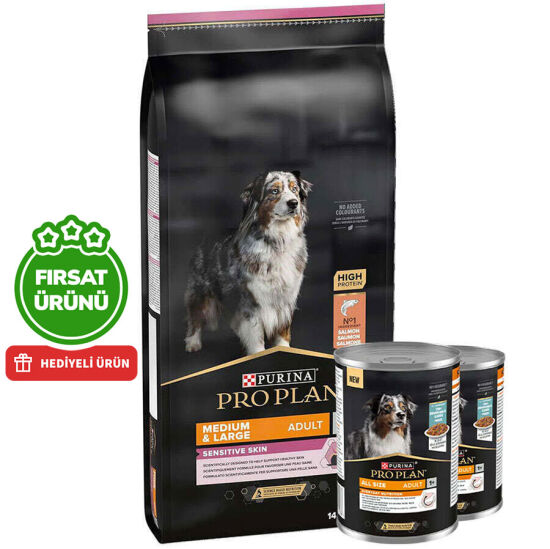 Pro Plan Senior Medium Large Somonlu Yaşlı Köpek Maması 14 Kg + 2 Adet Köpek Konservesi 400 Gr - 1