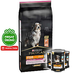 Pro Plan Senior Medium Large Somonlu Yaşlı Köpek Maması 14 Kg + 3 Adet Pro Plan Konserve 400 Gr - Pro Plan