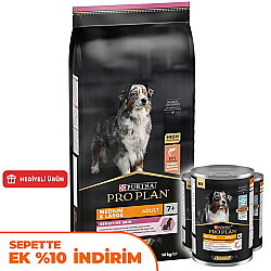 Pro Plan Senior Medium Large Somonlu Yaşlı Köpek Maması 14 Kg + 3 Adet Pro Plan Konserve 400 Gr - Pro Plan