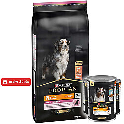 Pro Plan Senior Medium Large Somonlu Yaşlı Köpek Maması 14 Kg + 3 Adet Pro Plan Konserve 400 Gr - Pro Plan
