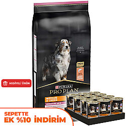 Pro Plan Senior Medium Large Somonlu Yaşlı Köpek Maması 14 Kg + 12 Adet Pro Plan Konserve 400 Gr - Pro Plan