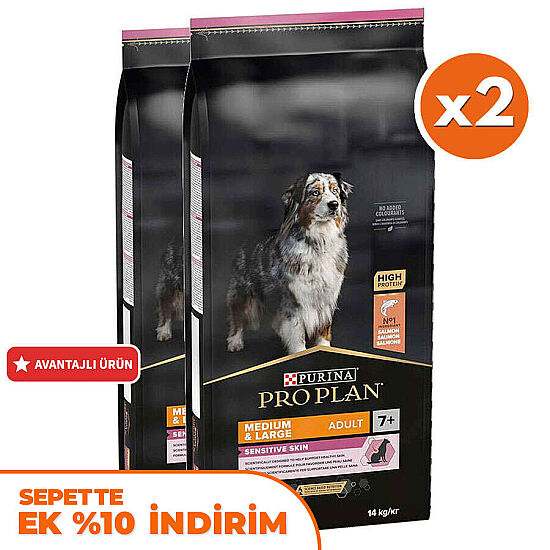Pro Plan Senior Medium Large Somonlu Yaşlı Köpek Maması 14 Kg x 2 Adet + 12 Adet Pro Plan Konserve - 2
