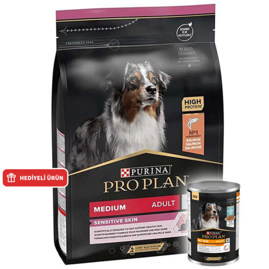 Pro Plan Sensitive Somon Hassas Köpek Maması 3 Kg + Köpek Konservesi 400 Gr - 1