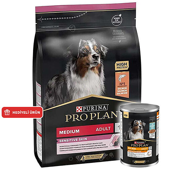 Pro Plan Sensitive Somon Hassas Köpek Maması 3 Kg + Pro Plan Konserve 400 Gr - 1