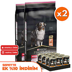 Pro Plan Sensitive Somonlu Hassas Köpek Maması 10 Kg x 2 Adet + 12 Adet Pro Plan Konserve - Pro Plan