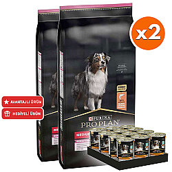 Pro Plan Sensitive Somonlu Hassas Köpek Maması 10 Kg x 2 Adet + 12 Adet Pro Plan Konserve - Pro Plan