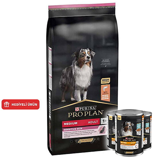 Pro Plan Sensitive Somonlu Hassas Köpek Maması 10 Kg + 3 Adet Pro Plan Konserve 400 Gr - 1