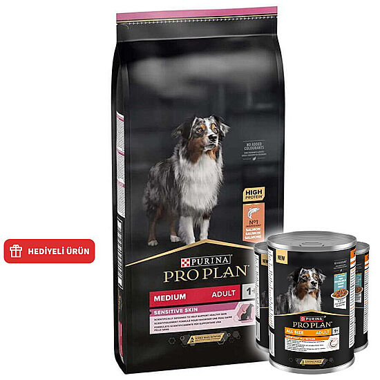 Pro Plan Sensitive Somonlu Hassas Köpek Maması 10 Kg + 3 Adet Pro Plan Konserve 400 Gr - 1
