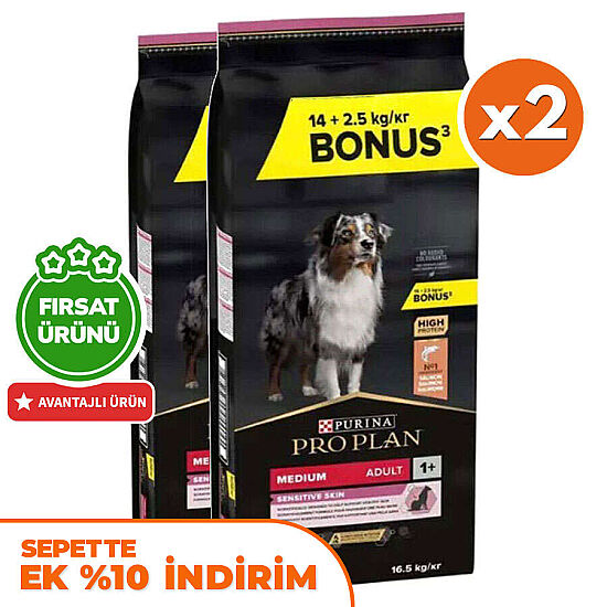 Pro Plan Sensitive Somonlu Hassas Köpek Maması 14 + 2,5 Kg (Toplam 16,5 Kg) x 2 Adet + 12 Adet Pro Plan Konserve - 2