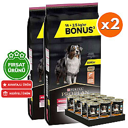 Pro Plan Sensitive Somonlu Hassas Köpek Maması 14 + 2,5 Kg (Toplam 16,5 Kg) x 2 Adet + 12 Adet Pro Plan Konserve - Pro Plan