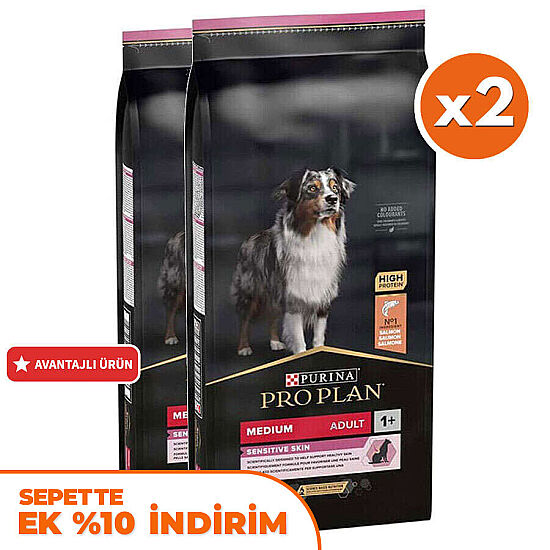 Pro Plan Sensitive Somonlu Hassas Köpek Maması 14 Kg x 2 Adet + 12 Adet Pro Plan Konserve - 2