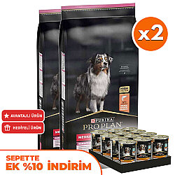 Pro Plan Sensitive Somonlu Hassas Köpek Maması 14 Kg x 2 Adet + 12 Adet Pro Plan Konserve - Pro Plan