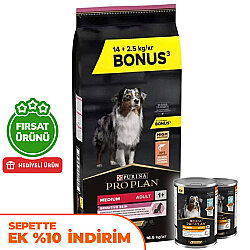 Pro Plan Sensitive Somonlu Hassas Köpek Maması 14 + 2,5 Kg (Toplam 16,5 Kg) + 2 Adet Pro Plan Konserve 400 Gr - Pro Plan