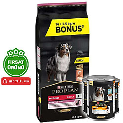 Pro Plan Sensitive Somonlu Hassas Köpek Maması 14 + 2,5 Kg (Toplam 16,5 Kg) + 3 Adet Pro Plan Konserve 400 Gr - Pro Plan