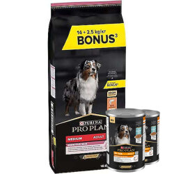 Pro Plan Sensitive Somonlu Hassas Köpek Maması 14 + 2,5 Kg (Toplam 16,5 Kg) + 2 Adet Köpek Konservesi 400 Gr - Pro Plan
