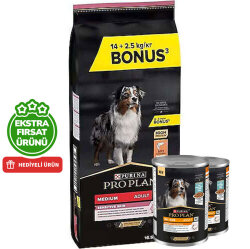 Pro Plan Sensitive Somonlu Hassas Köpek Maması 14 + 2,5 Kg (Toplam 16,5 Kg) + 2 Adet Köpek Konservesi 400 Gr - Pro Plan