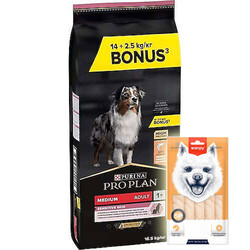 Pro Plan - Pro Plan Sensitive Somonlu Hassas Köpek Maması 14 + 2,5 Kg (Toplam 16,5 Kg) + Wanpy Creamy Treat 5x14 Gr