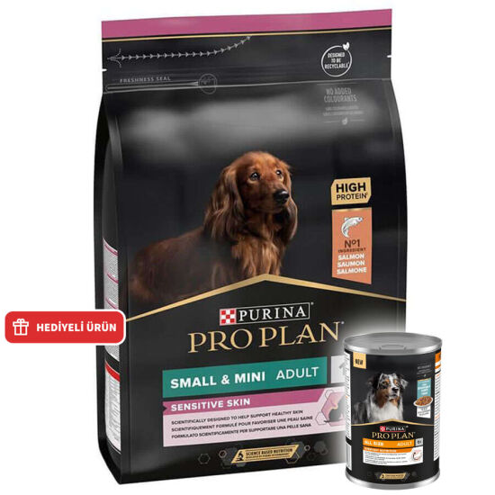 Pro Plan Somonlu Küçük Irk Köpek Maması 3 Kg + Köpek Konservesi 400 Gr - 1