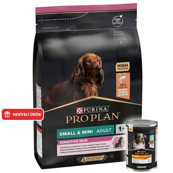 Pro Plan Somonlu Küçük Irk Köpek Maması 3 Kg + Pro Plan Konserve 400 Gr - 1
