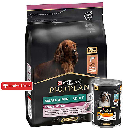Pro Plan Somonlu Küçük Irk Köpek Maması 3 Kg + Pro Plan Konserve 400 Gr - 1