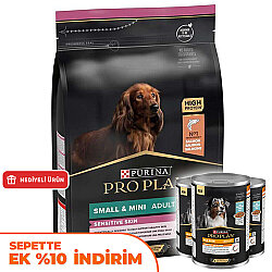 Pro Plan Somonlu Küçük Irk Köpek Maması 3 Kg + 3 Adet Pro Plan Konserve 400 Gr - Pro Plan