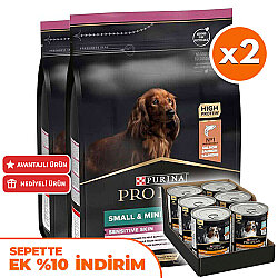 Pro Plan Somonlu Küçük Irk Köpek Maması 7 Kg x 2 Adet + 18 Adet Pro Plan Konserve 400 Gr - Pro Plan