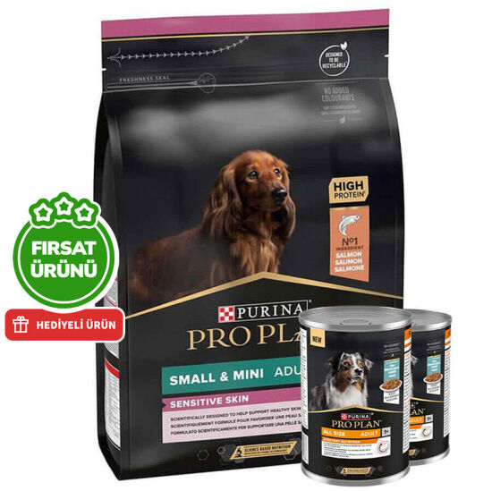 Pro Plan Somonlu Küçük Irk Köpek Maması 7 Kg + 2 Adet Köpek Konservesi 400 Gr - 1