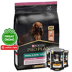 Pro Plan Somonlu Küçük Irk Köpek Maması 7 Kg + 3 Adet Pro Plan Konserve 400 Gr - Pro Plan