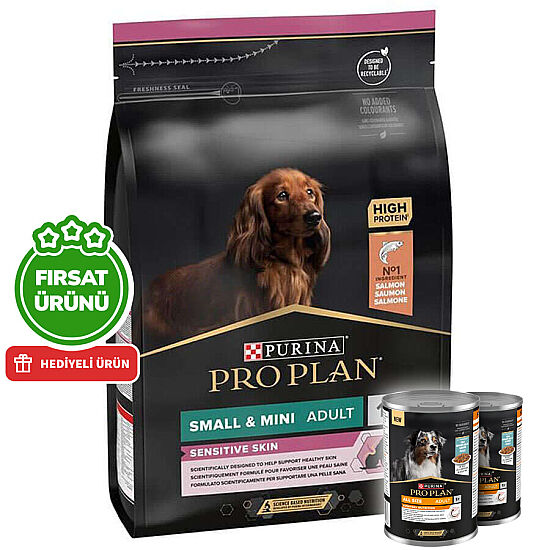 Pro Plan Somonlu Küçük Irk Köpek Maması 7 Kg + 2 Adet Pro Plan Konserve 400 Gr - 1