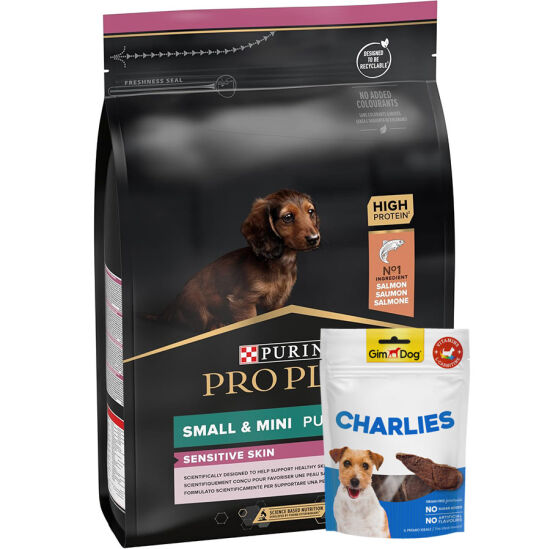 Pro Plan Somonlu Küçük Irk Yavru Köpek Maması 3 Kg + Gimdog 70 Gr Köpek Ödülü - 1