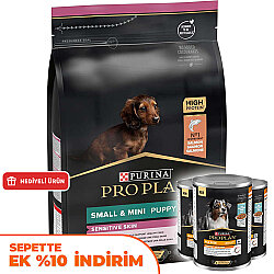 Pro Plan Somonlu Küçük Irk Yavru Köpek Maması 3 Kg + 3 Adet Pro Plan Konserve 400 Gr - Pro Plan