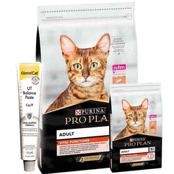 Pro Plan - Pro Plan Somonlu Yetişkin Kedi Maması 10 Kg + 3 Kg (Toplam 13 Kg) + Gimcat UT Balance Paste