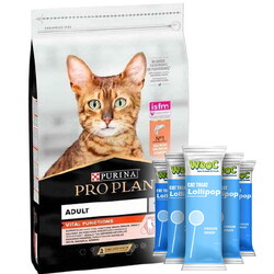 Pro Plan - Pro Plan Somonlu Yetişkin Kedi Maması 10 Kg + 5 Adet Wooc Kedi Ödülü Lolipop