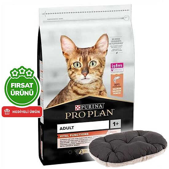 Pro Plan Somonlu Kedi Maması 10 Kg + Ferplast Relax Kedi Yatağı - 1