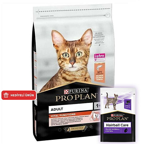 Pro Plan Somonlu Kedi Maması 10 Kg + 14 Adet Pro Plan Hairball Pouch - 2